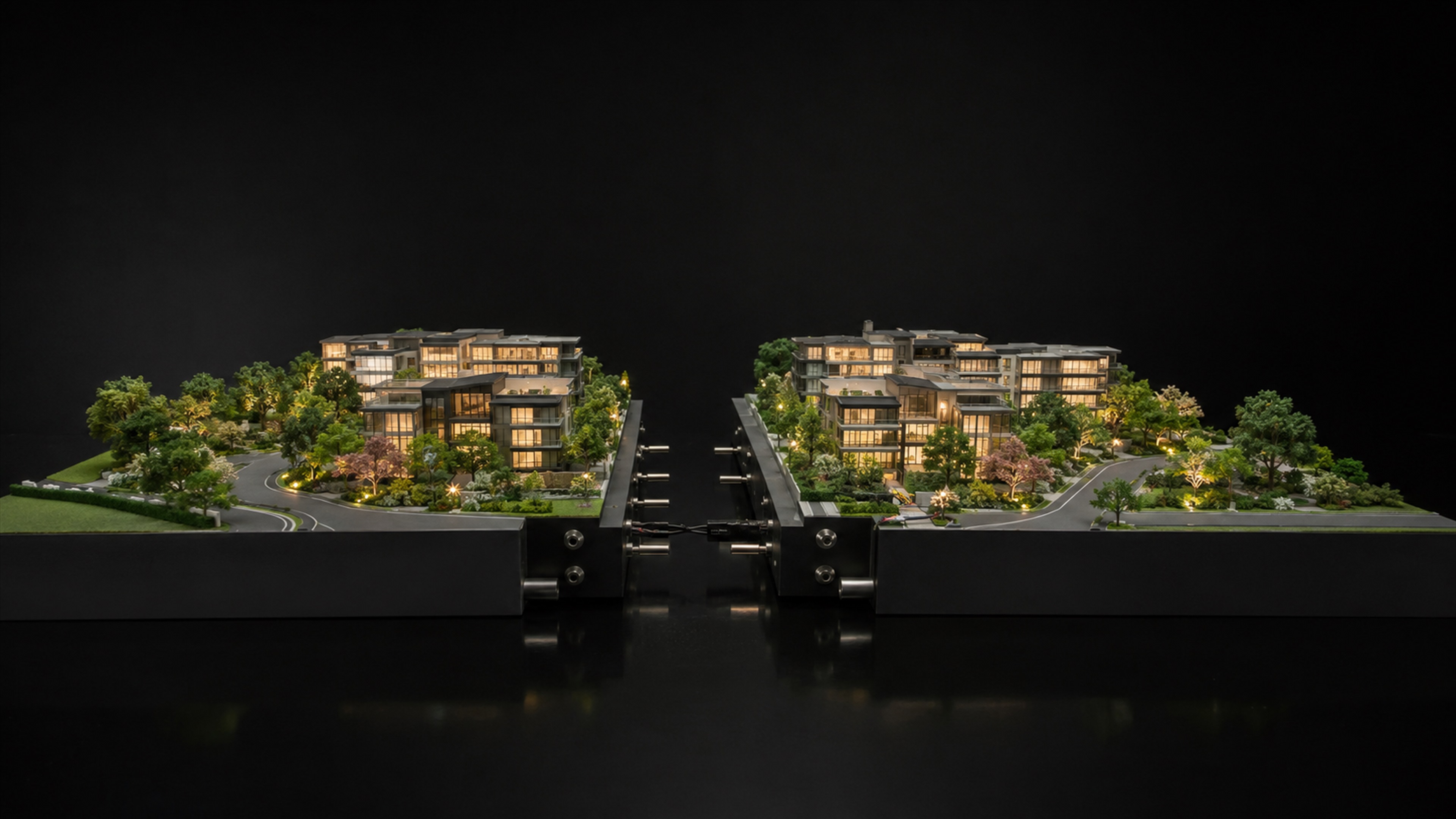 Modular architectural scale model connection system in 4K